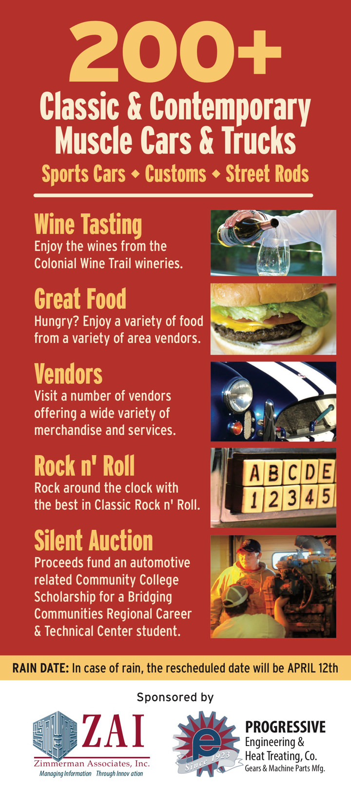 All-American Muscle Car Celebration 2015 Rack Card Mustang Print Side 2