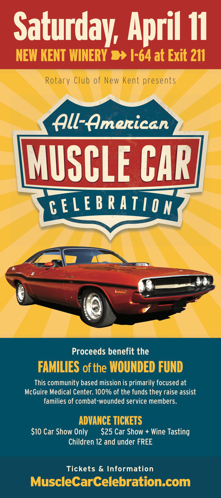 All-American Muscle Car Celebration 2015 Rack Card V1 Print Side 1