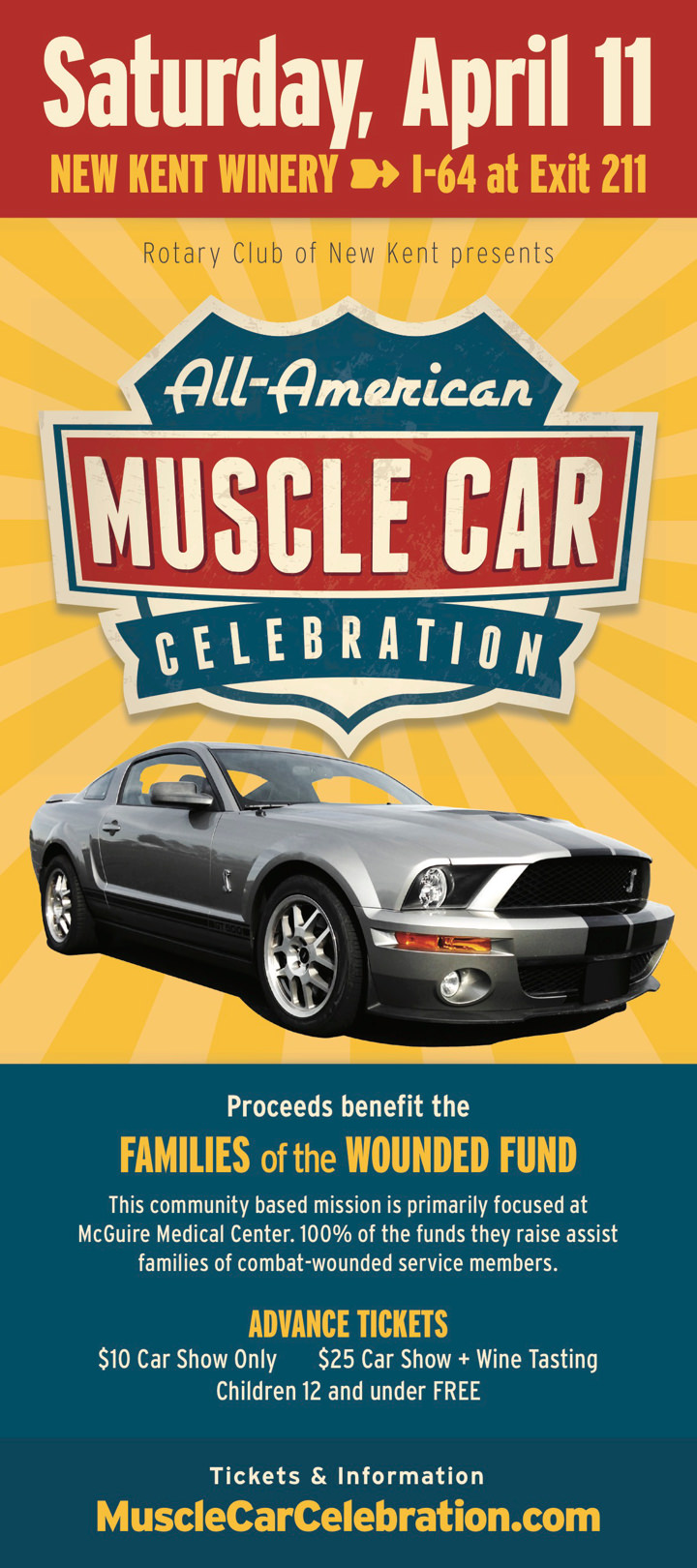 All-American Muscle Car Celebration 2015 Rack Card Mustang Print Side 1