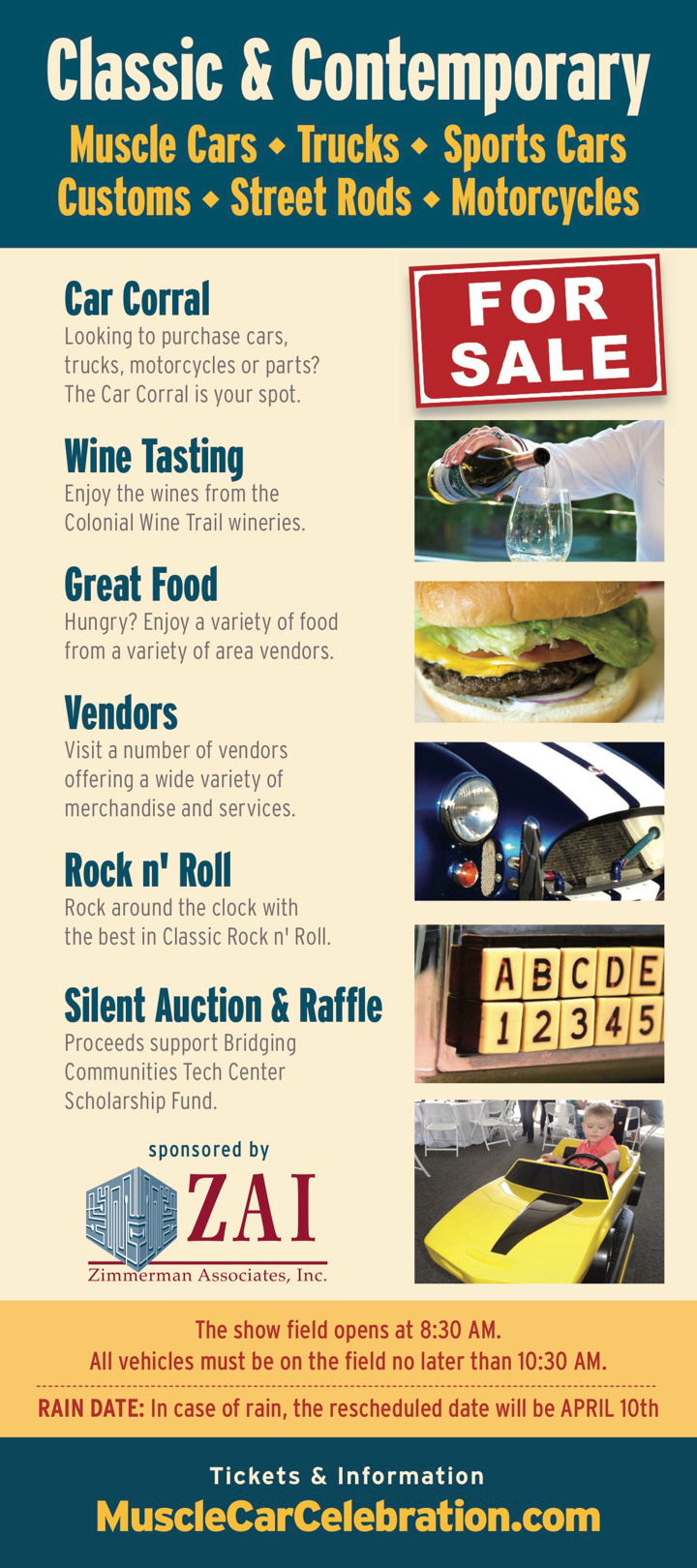 All-American Muscle Car Celebration 2016 Rack Card Print Side 2