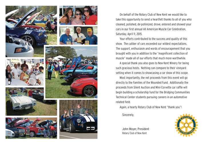 All-American Muscle Car Celebration Thank You Card Print Side 2