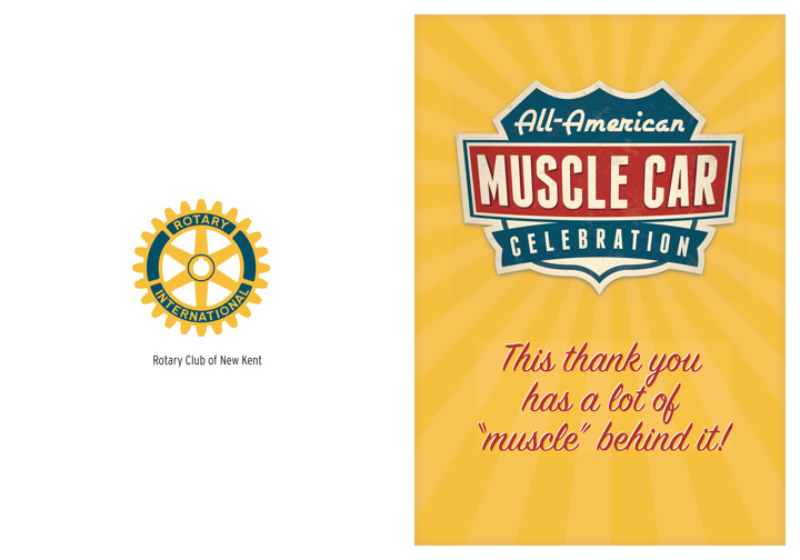 All-American Muscle Car Celebration Thank You Card Print Side 1