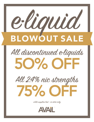 E-Liquid Blowout Sale Ad