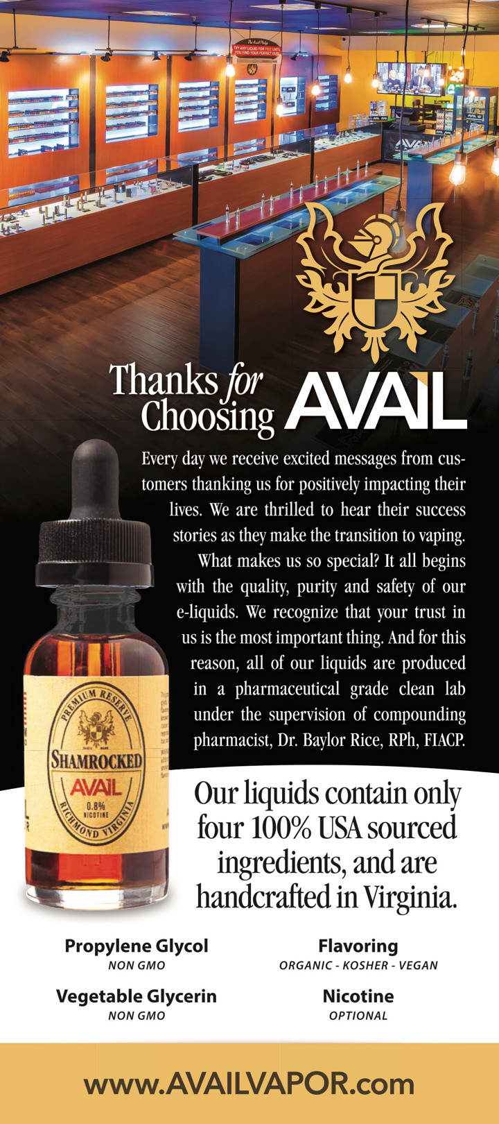 AVAIL Vapor Thank You Rack Card Print Side 1