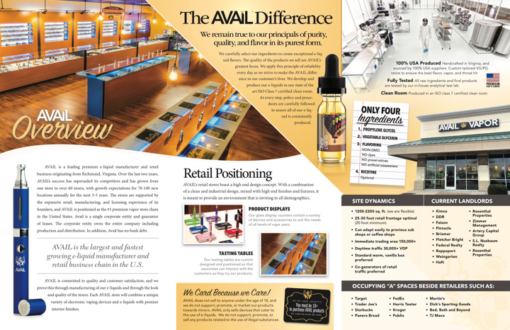 AVAIL Vapor Retail Opportunities Trifold Print Side 2