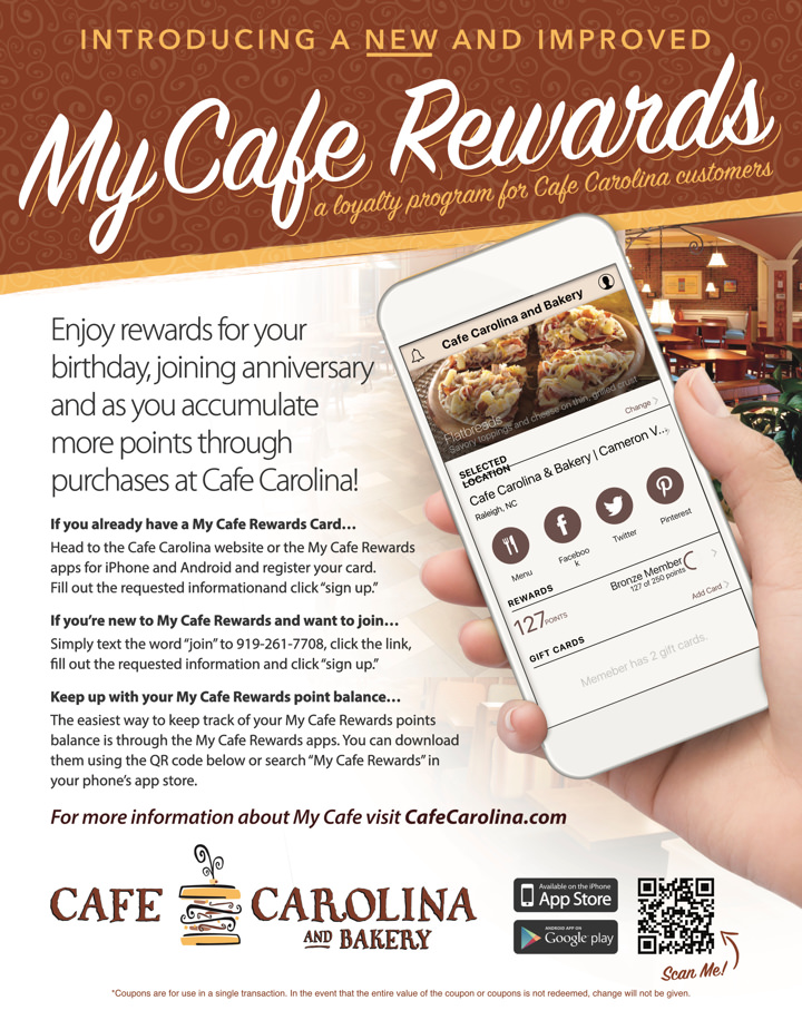 <br /><b>Warning</b>: Undefined variable $page_no in <b>/home2/laymanne/public_html/projects.php</b> on line <b>609</b><br />Cafe Carolina and Bakery MyCafe Rewards Poster Print 