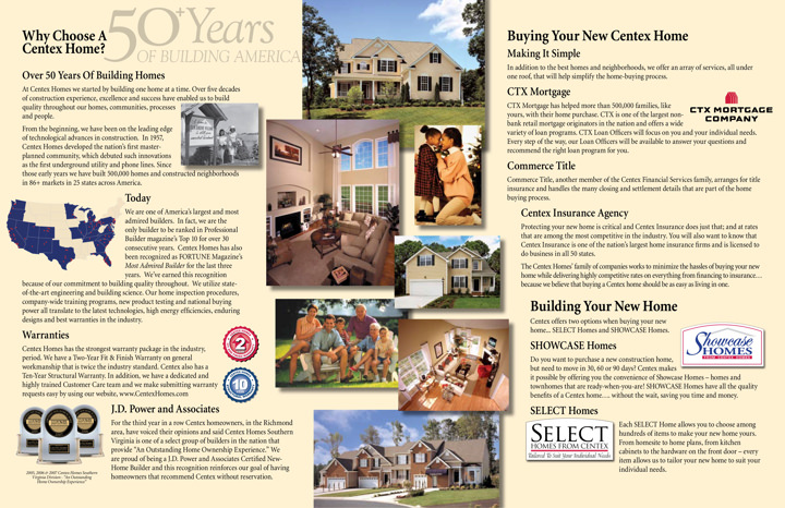 Centex Homes Hometown Heroes Military Trifold Print Side 2