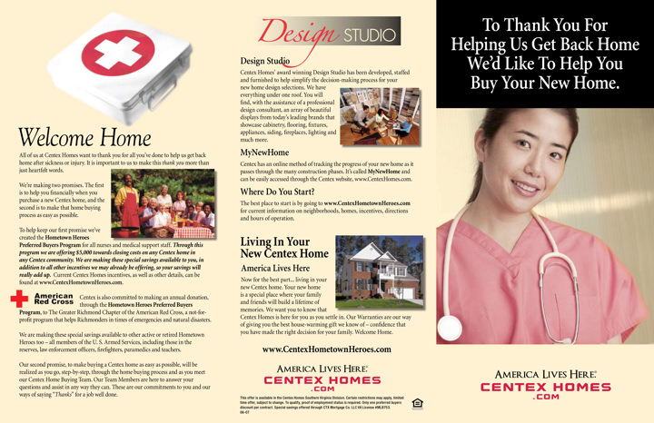 Centex Homes Hometown Heroes Nurses Trifold Print Side 1