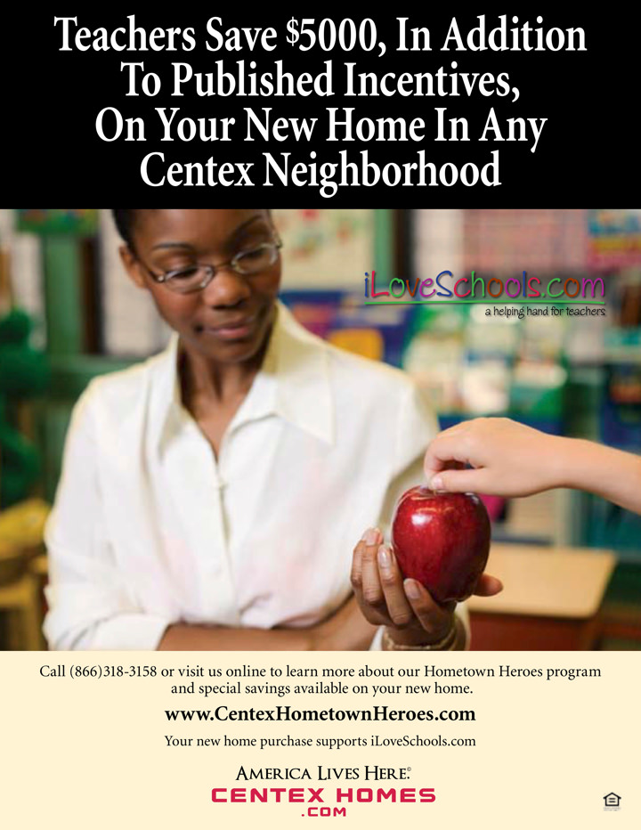 Centex Homes Teachers Flyer Print Side 1