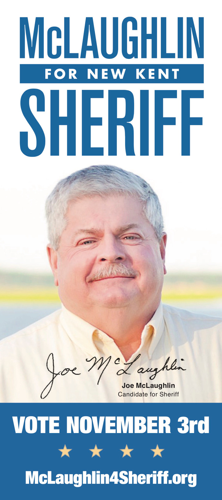 Mclaughlin New Kent Sheriff Joe McLaughlin Palm Card Print Side 1