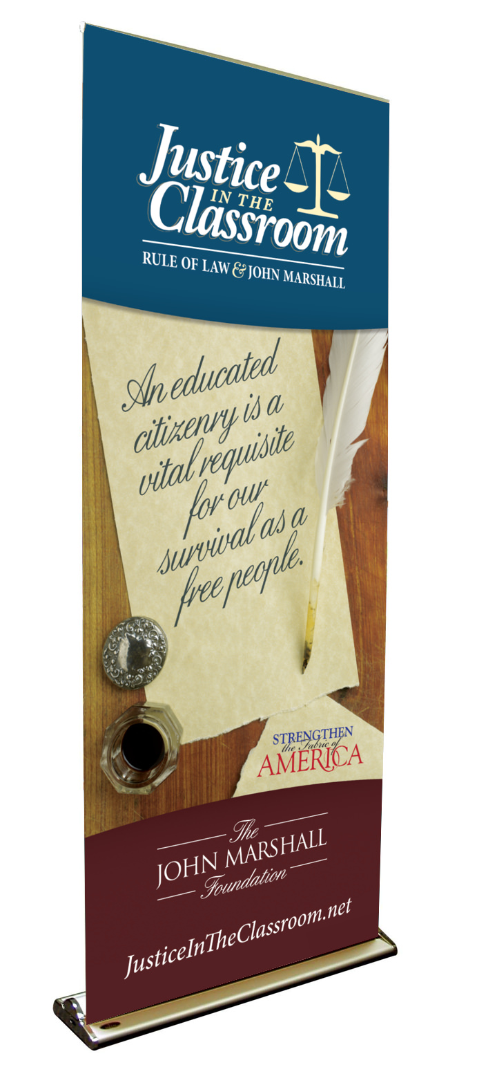 <br /><b>Warning</b>: Undefined variable $page_no in <b>/home2/laymanne/public_html/projects.php</b> on line <b>609</b><br />John Marshall Foundation Justice In The Classroom Stfoa Banner Print 