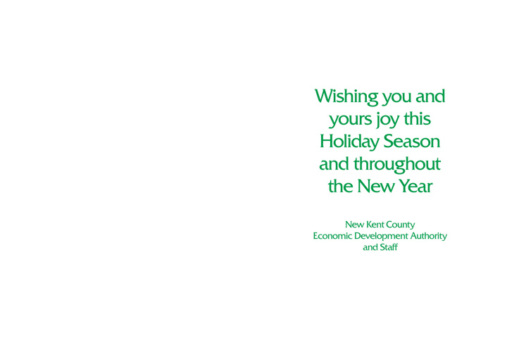 New Kent Economic Development Holiday Card Print Side 2