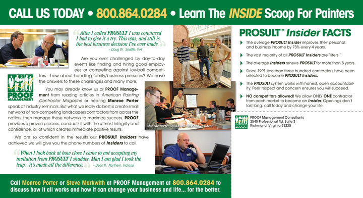 PROOF Manangement Painting Green Direct Mail Print Side 2