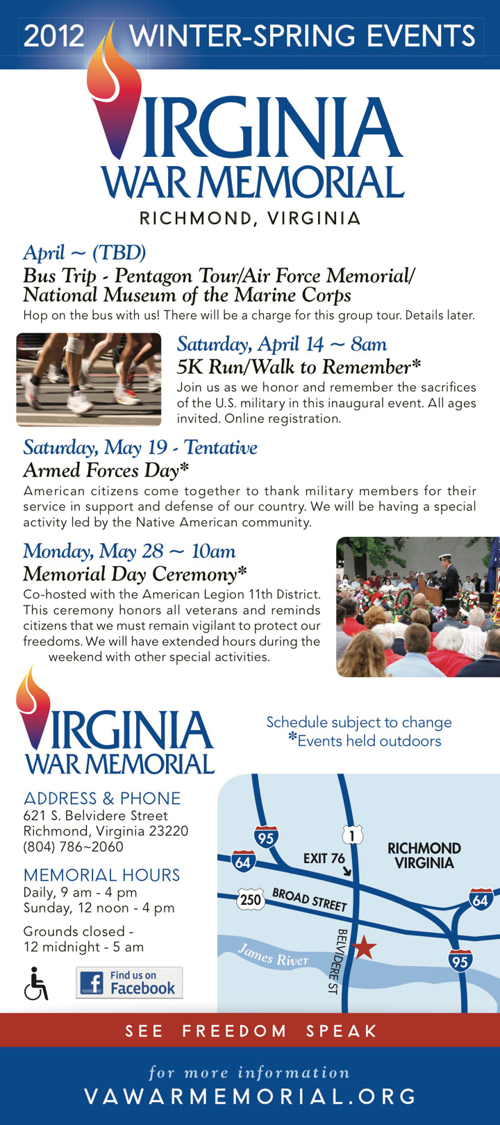 Virginia War Memorial 2012 Event Card Print Side 2