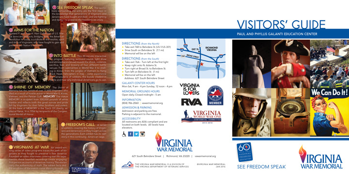 Virginia War Memorial Visitors Guide Brochure Print Side 1