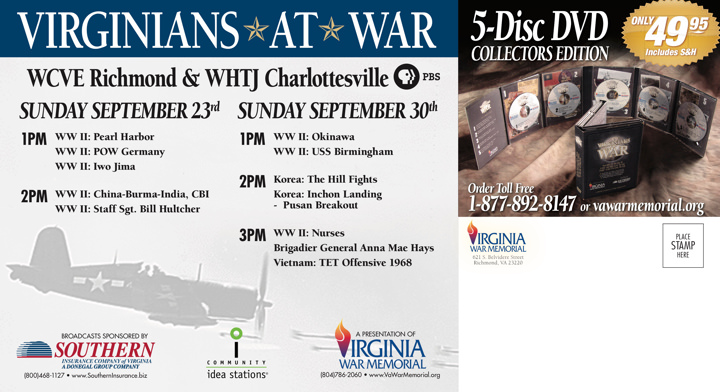 Virginia War Memorial Virginians At War Direct Mail Print Side 2